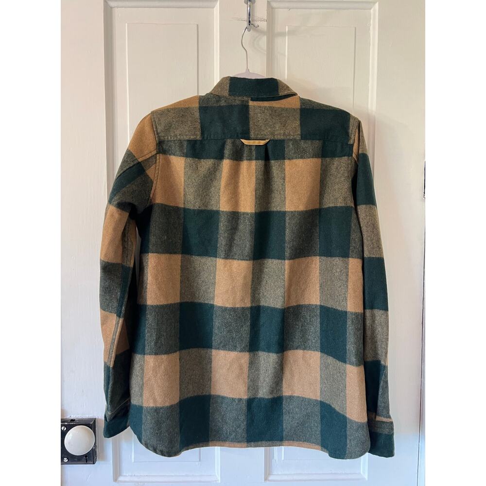 Fjallraven women's canada LS shirt relaxed fit tan & green plaid button down - Picture 2 of 5